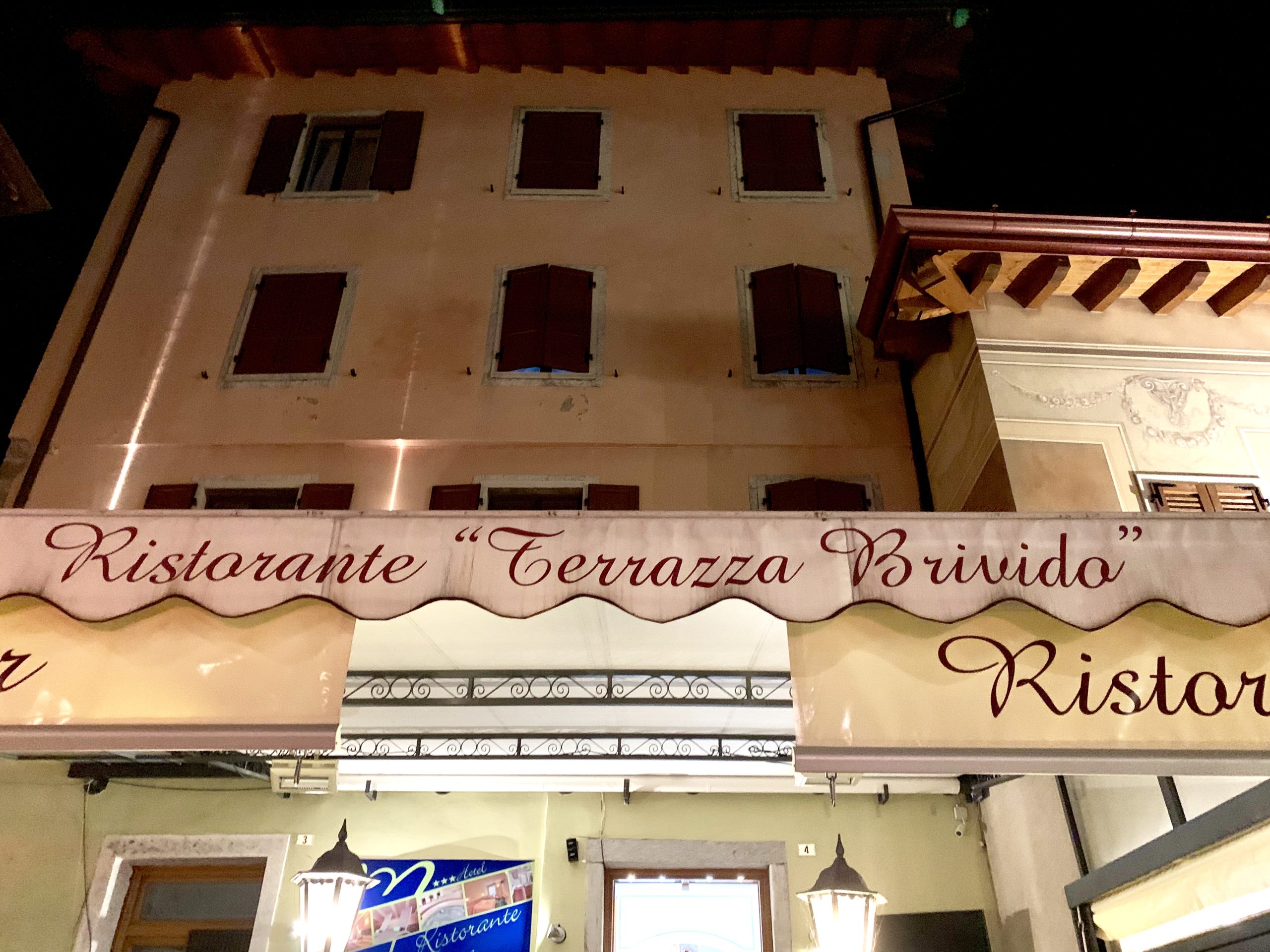 Front of Ristorante Terrazza Brivido, Tremosine, Lake Garda, Italy