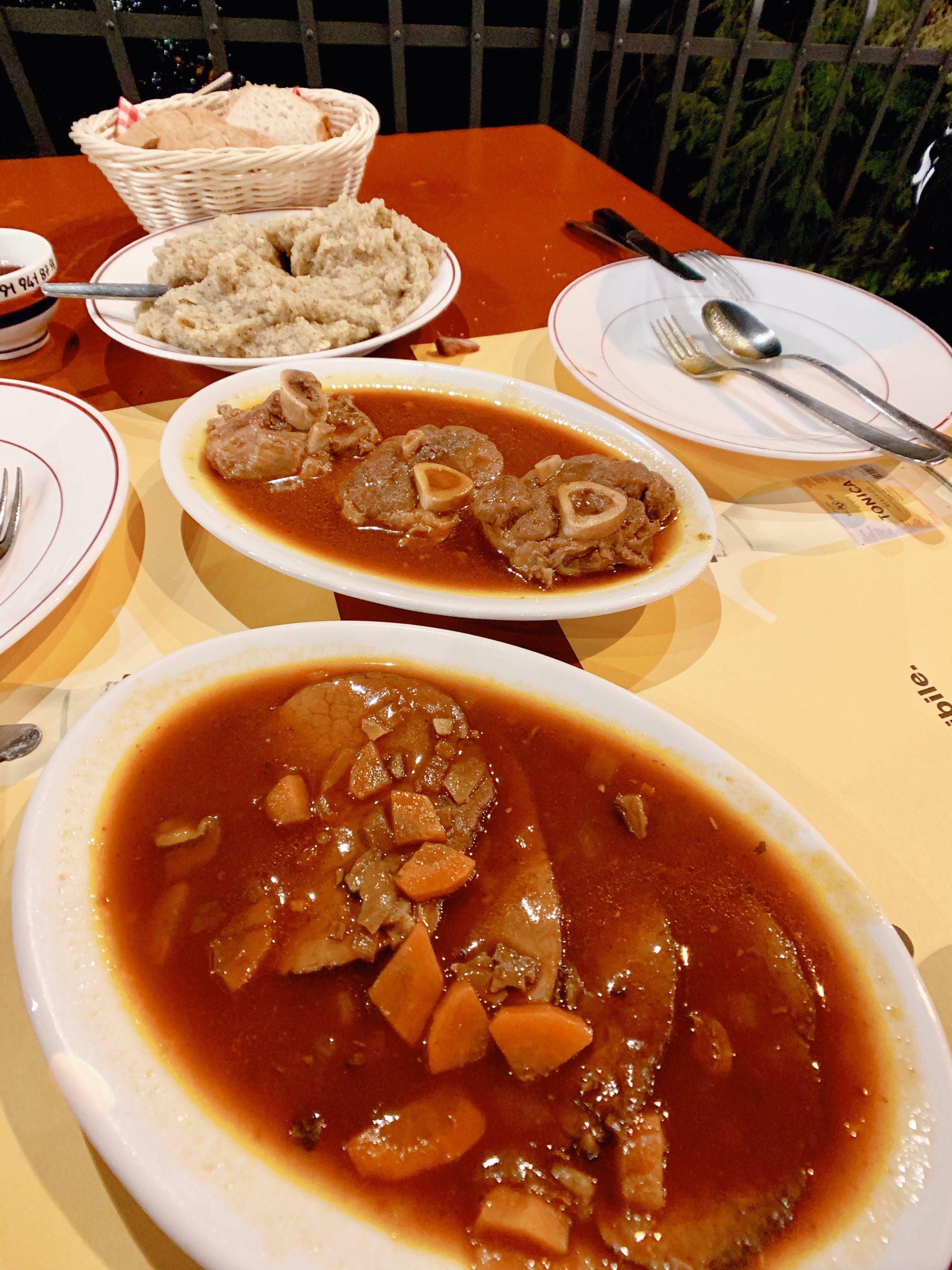 Osso Buco, Beef Stew and Polenta at Grotto Pierino, Lake Lugano, Switzerland 