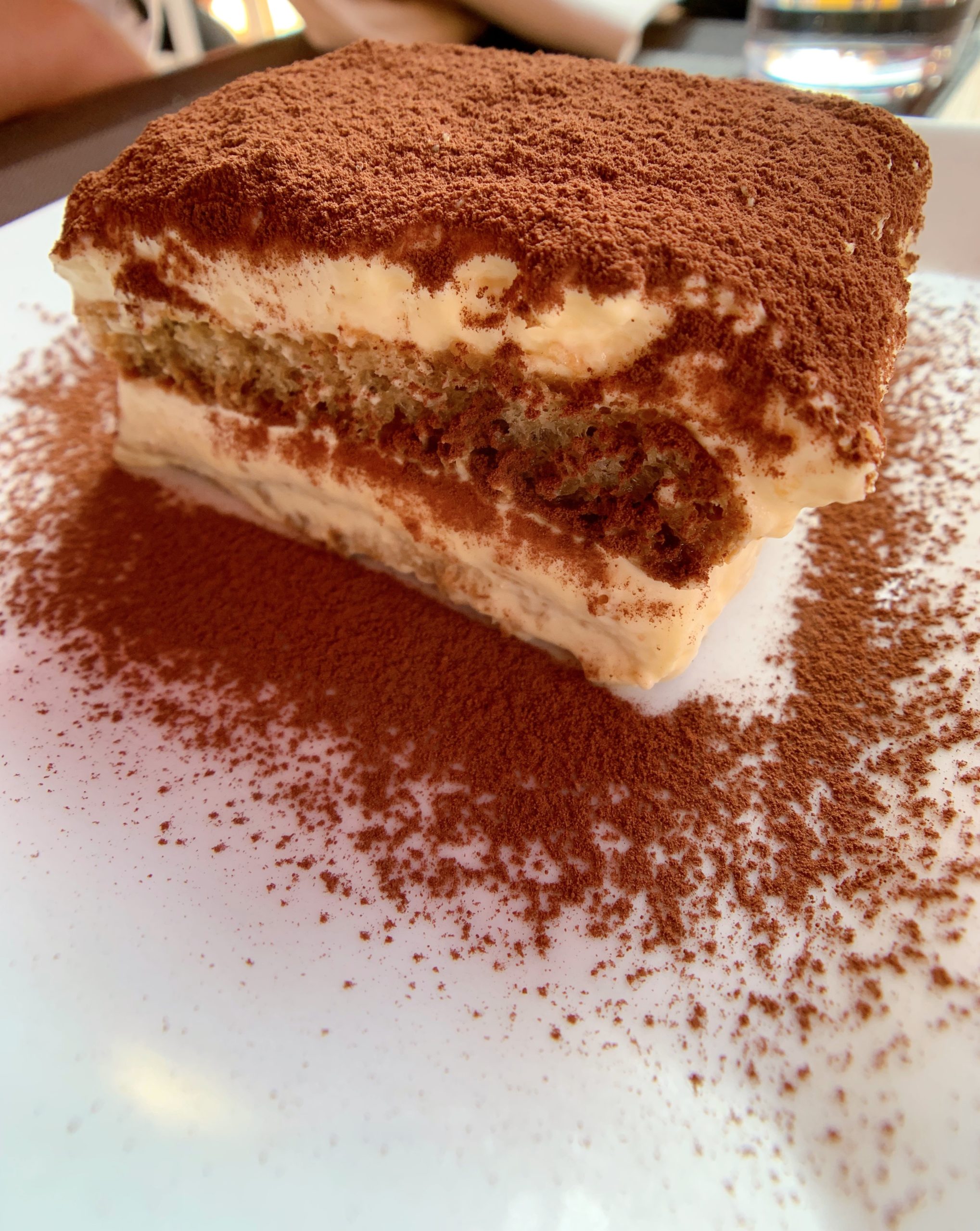 Tiramisu dessert at Riva Rosa Ristorante, Burano, Venice, Italy