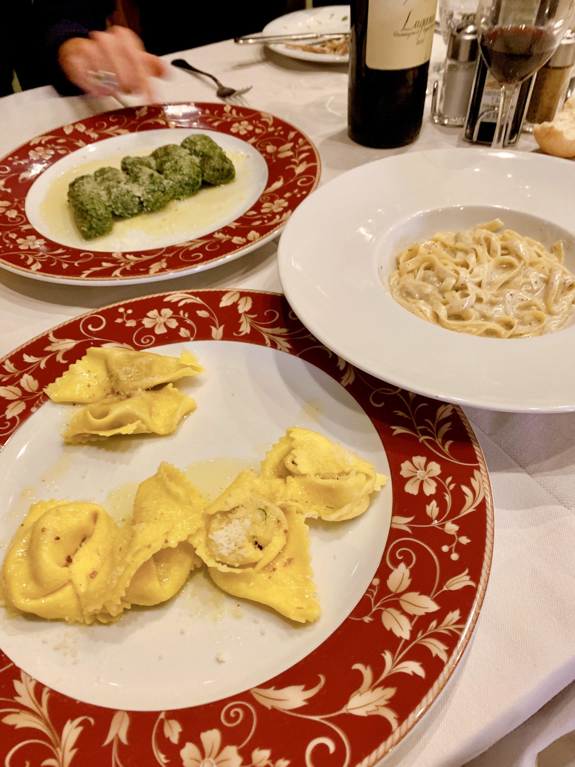 Italian pasta dishes at Ristorante Terrazza Brivido, Tremosine, Lake Garda, Itally