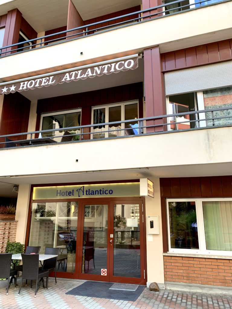 Front entry to Hotel Atlantico, Lake Lugano, Switzerland 