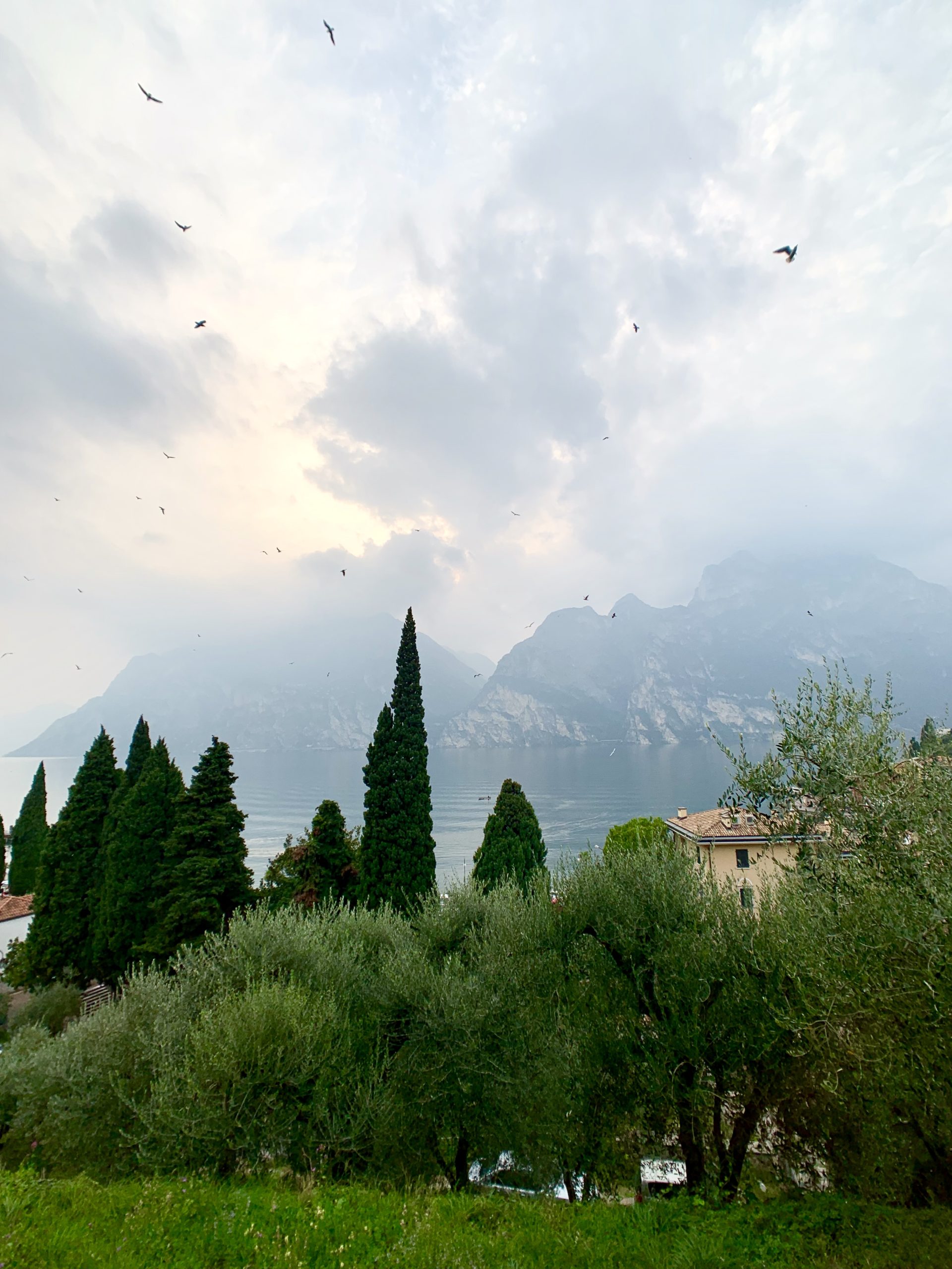 View from the hills near Parcheggio Le Busatte, Torbole, Lake Garda Italy