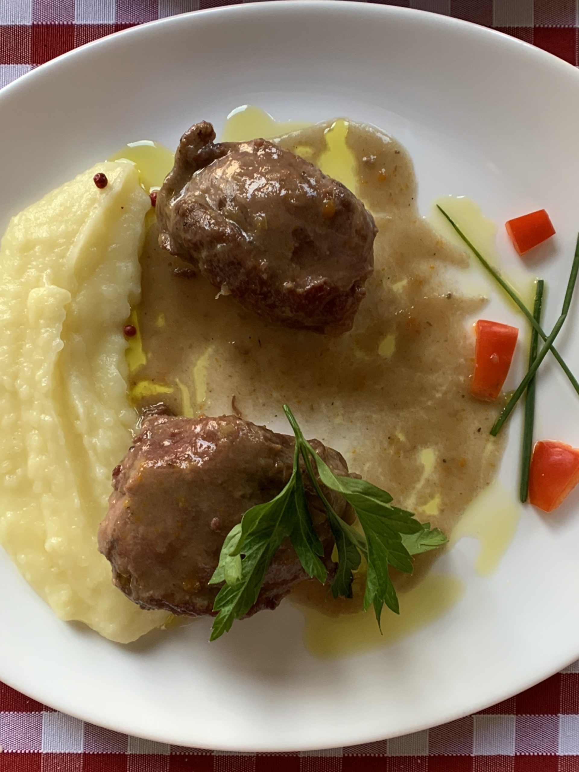 Park Cheek and polenta at Lucanda del Culatello in Parma, Italy