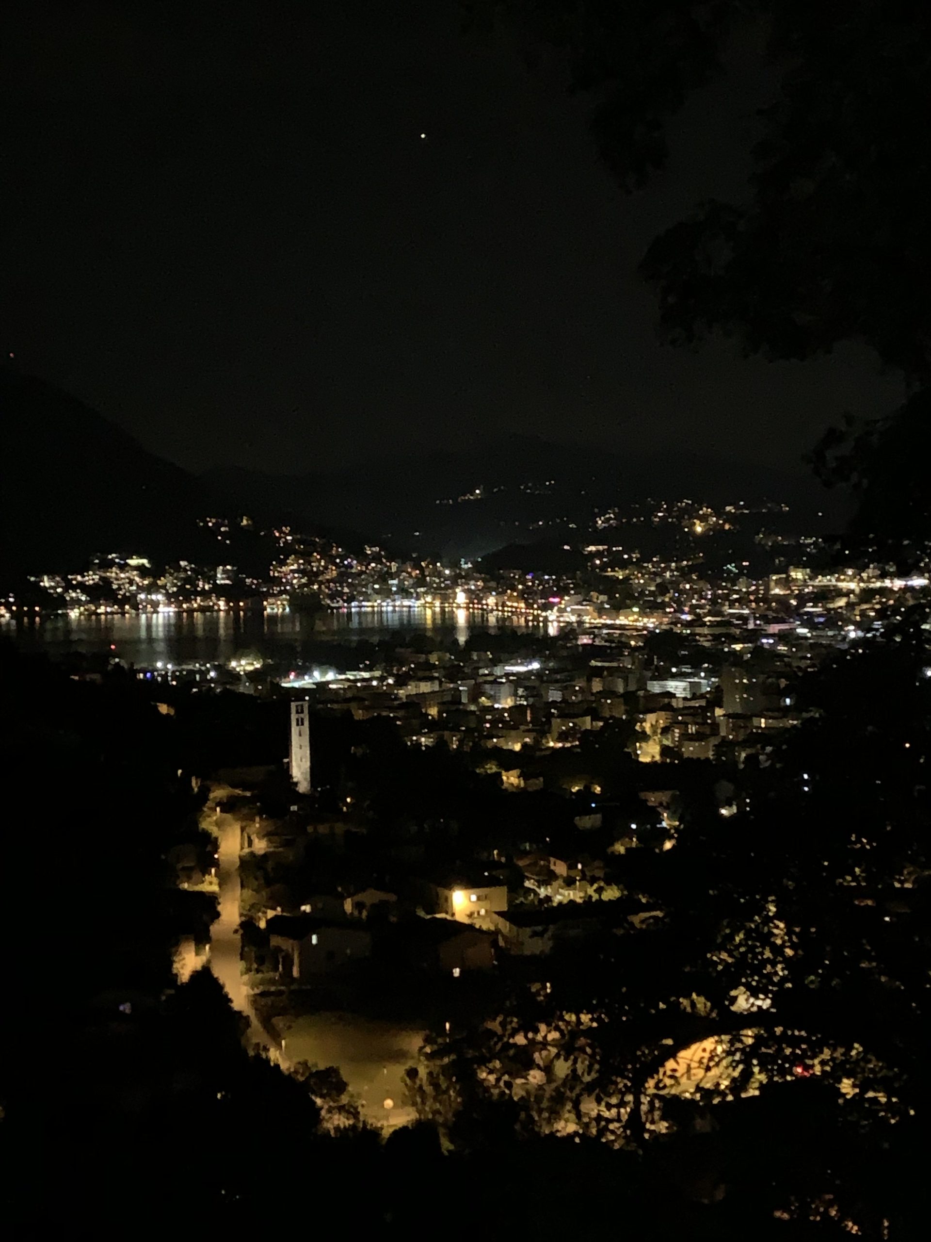 View of Lake Lugano from the Hillside at Grotto Pierino restaurant