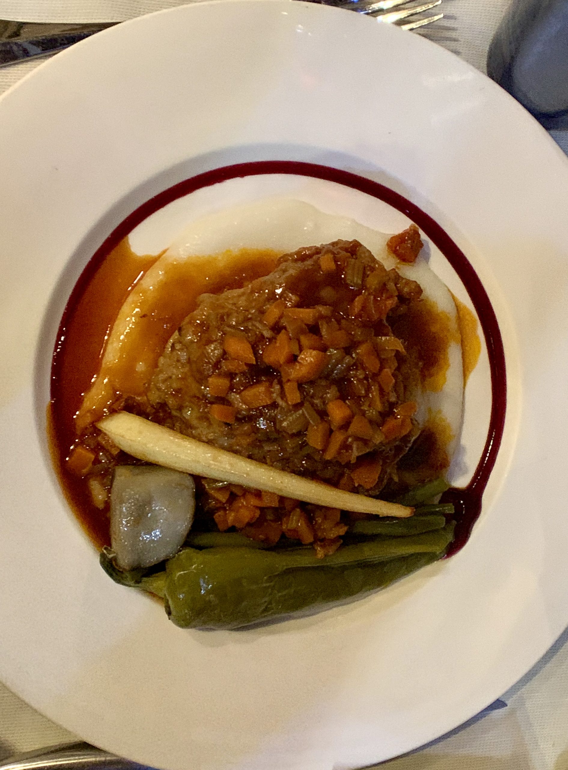 Braised veal cheeks at Osteria Oliva Nera, Venice